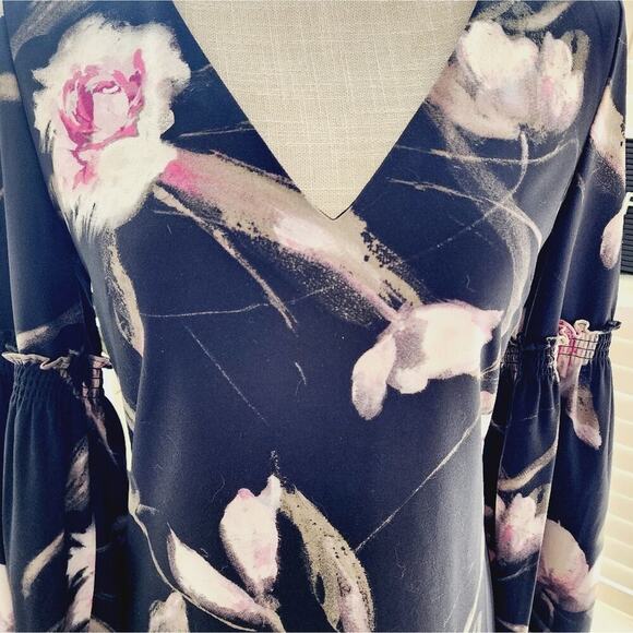 WHITE HOUSE BLACK MARKET BLACK PINK FLORAL NEW DRESS SIZE 0 (SEE MEASUREMENTS) - Picture 5 of 8